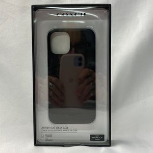Coach Leather Cover For Apple iPhone 12 Mini, Black